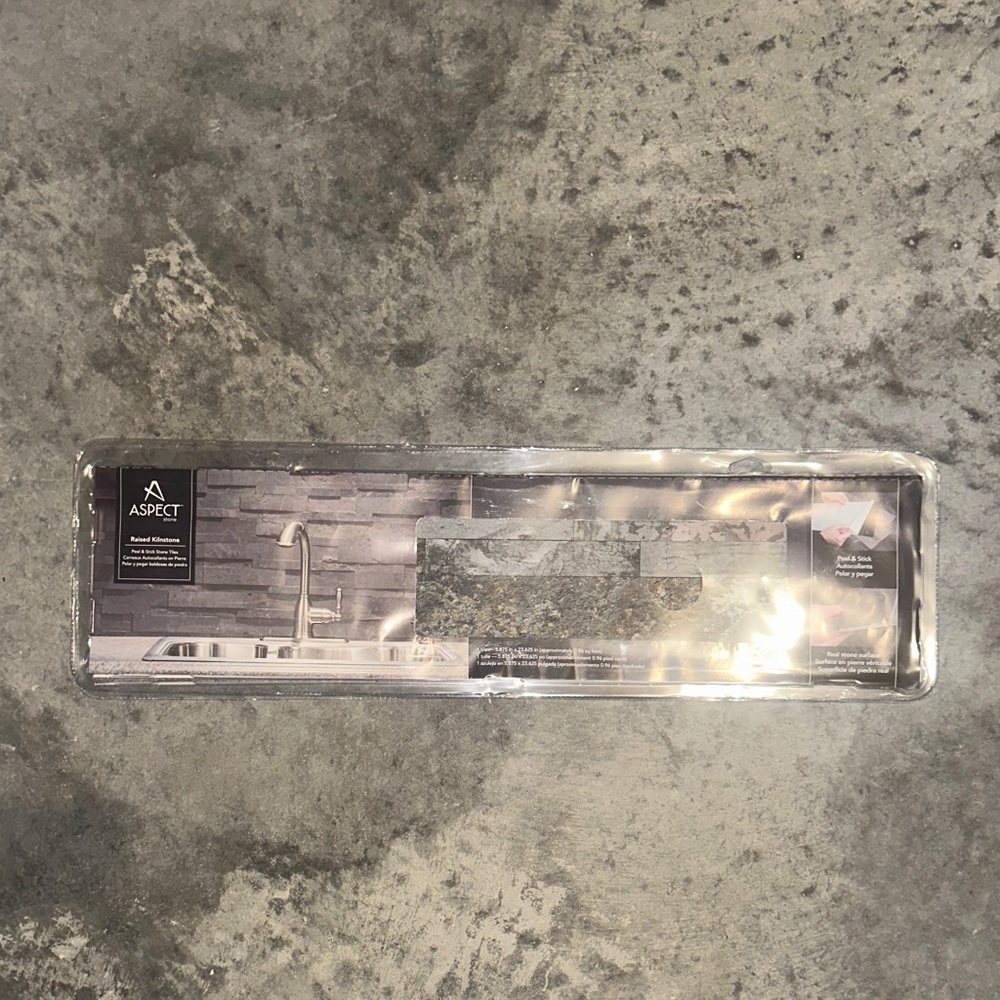 Aspect Raised Kilnstone Peel & Stick Kitchen Backsplash